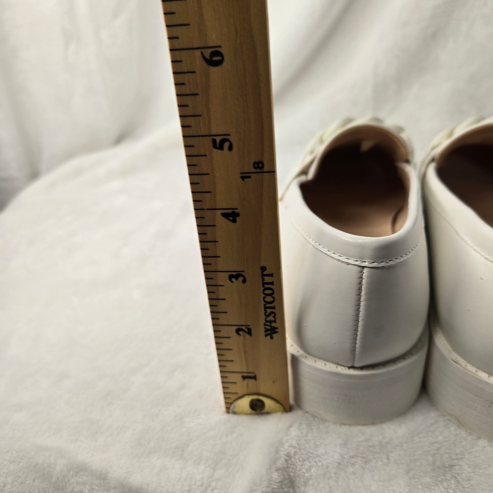 Marc Fisher Babbea White Chain Link Platform Loafers MFBABBEA Womens 8M - Picture 8 of 9
